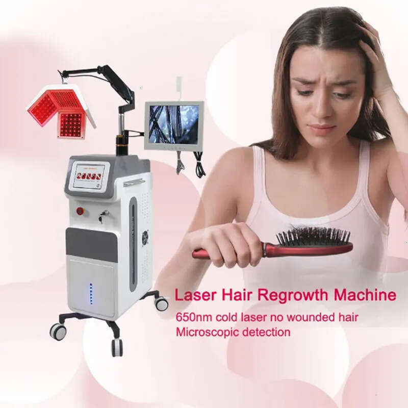 Professional 650Nm Diode Laser Hair Growth Machine Hair Treatment Scalp Detection Hair Restoration Hair Regrowth Salon Device