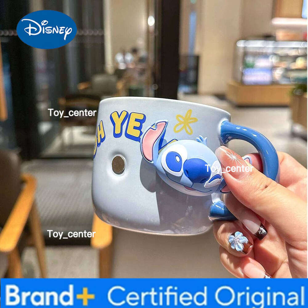Disney Stitch Ceramic Mug with Handle Household Office Dormitory Student Drinkware High Beauty Cartoon 300 ML Water Cups Birthday Gift H260205