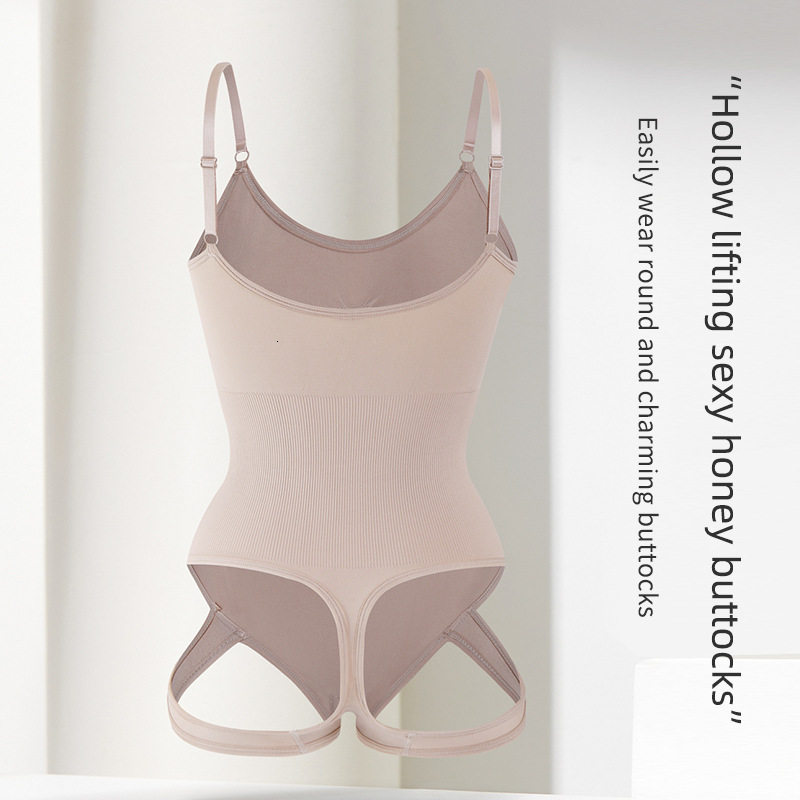 Seamless Shapewear Fashion Exquisite Body Shaping Waist Cincher Camisole Bodysuit Thong Panties One-Piece Plus Size Hip Lift Waist Trainer Tight Hollo