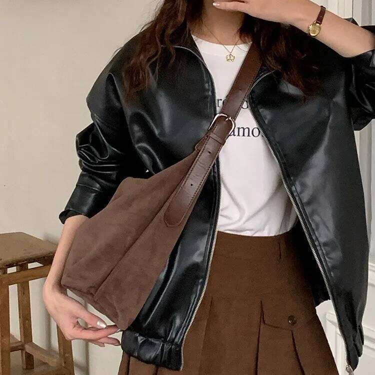 Scrub Leather female Shoulder bags winter new Ladies handbag Large capacity Brand design women big totes bolsa brown Y260204