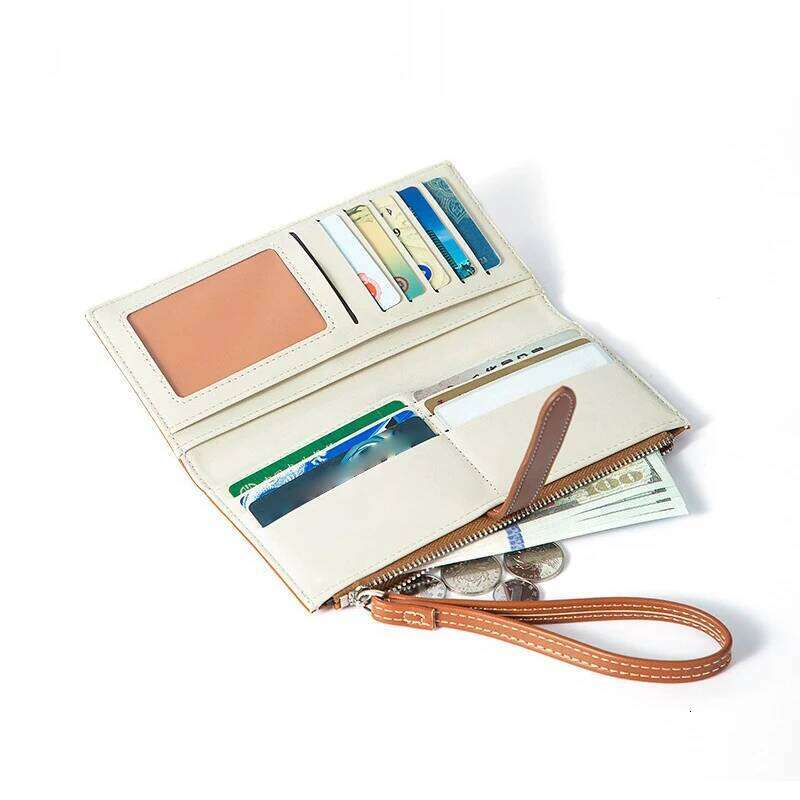 Luxury Women's Wallet PU Leather Long Purse for Women Card Holder Handbag with Zip Pocket Simple Clutch Bag Z260205