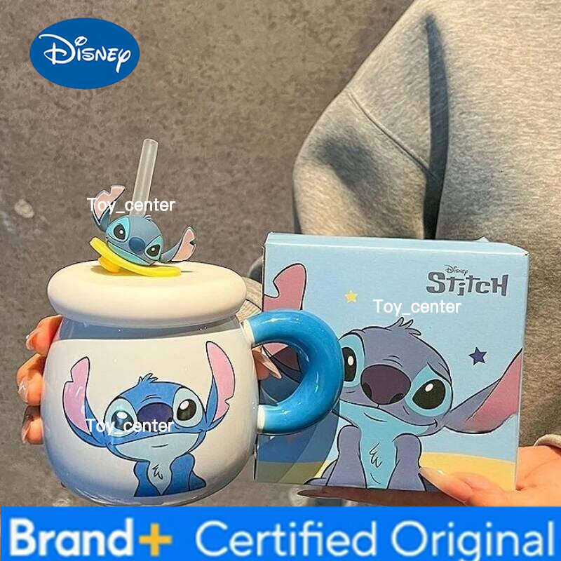 Disney Stitch animation themed creative ceramic mug girls, suitable for office use or home, perfect as a birthday gift. H2602051
