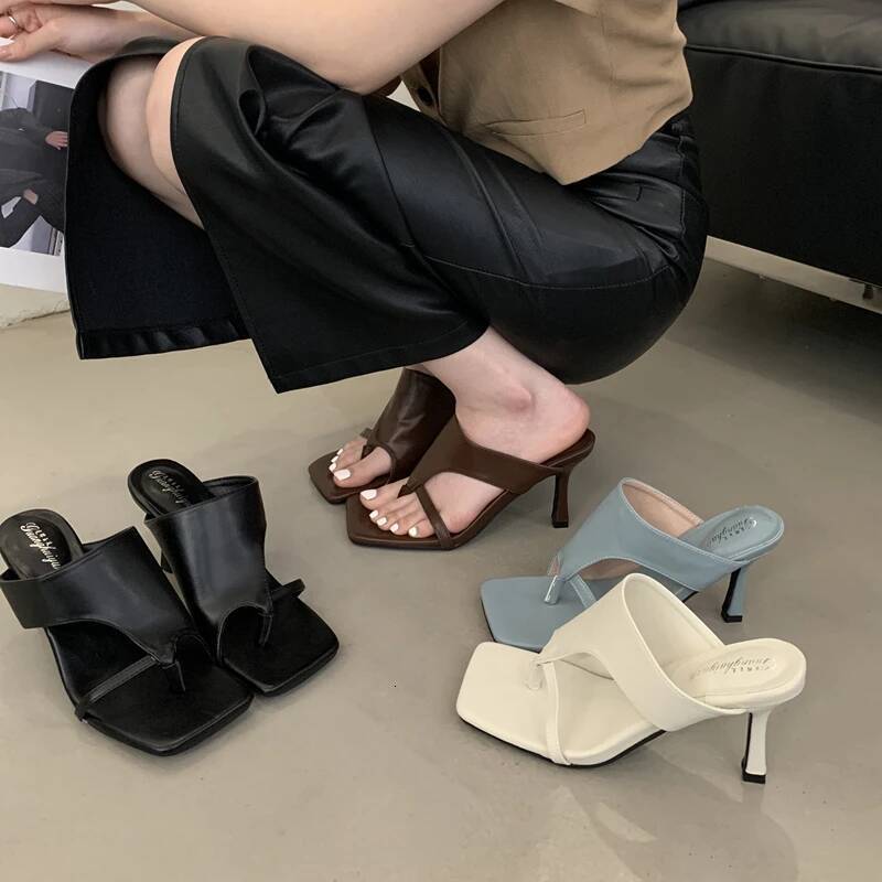 Summer New Brand Women Slipper Fashion Open Toe Slip On Flip Flop Shoes Thin High Heel Outdoor Pumps Sandal ddmypanda