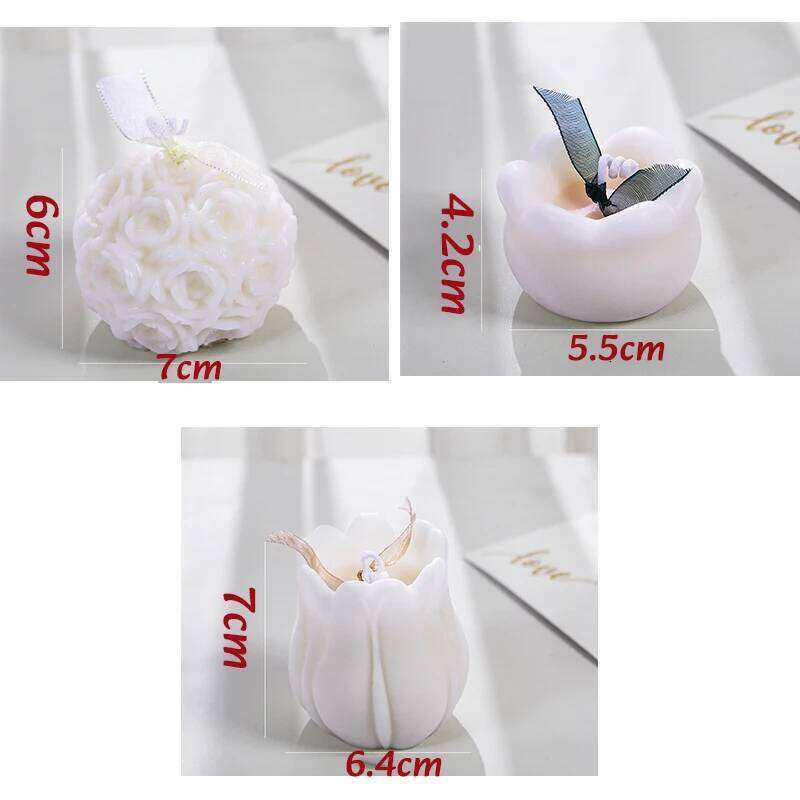 Hydrangea Valentine's Day Rose Flower Ball Wedding Birthday Arrangement Scented Candle Ornament S260204