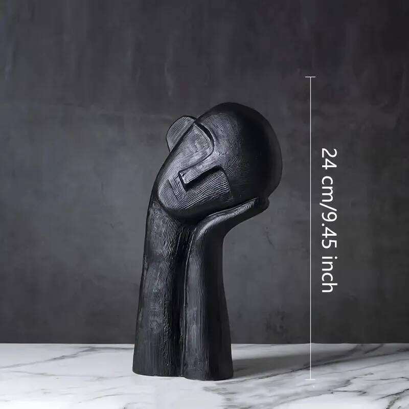 Nordic Abstract Contemplation Thinker Portrait Sculpture Decorative Art High-End Light Luxury Home Soft Decoration S260204