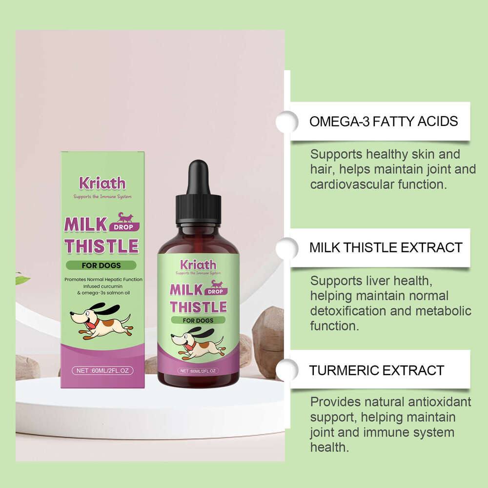 Kriath Dog Milk Thistle Extract Nutritional Gentle Ingredients Daily Nourishing Pet Body Care Solution S260203