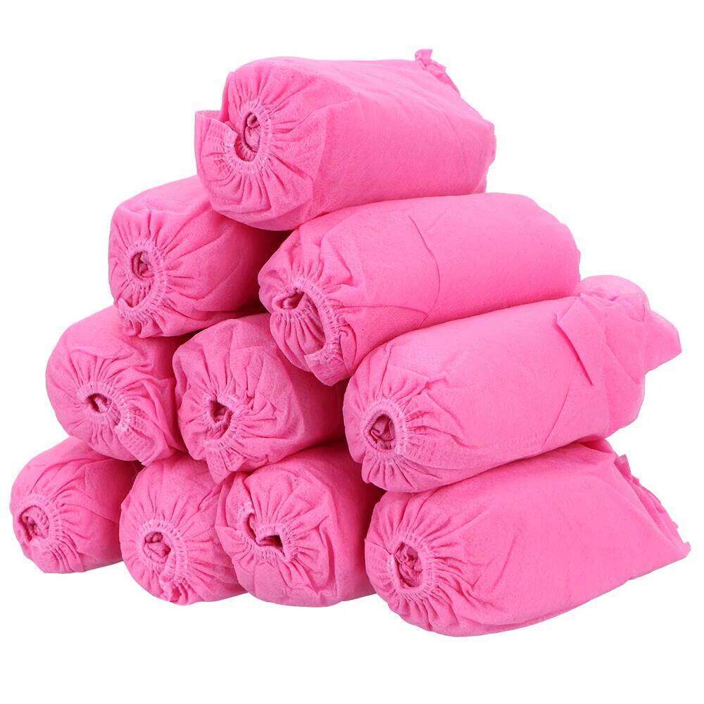 Non-Woven Fabric Overshoes Anti-Slip Breathable Dustproof 100PCS Disposable Shoe Covers Elastic Band S260204