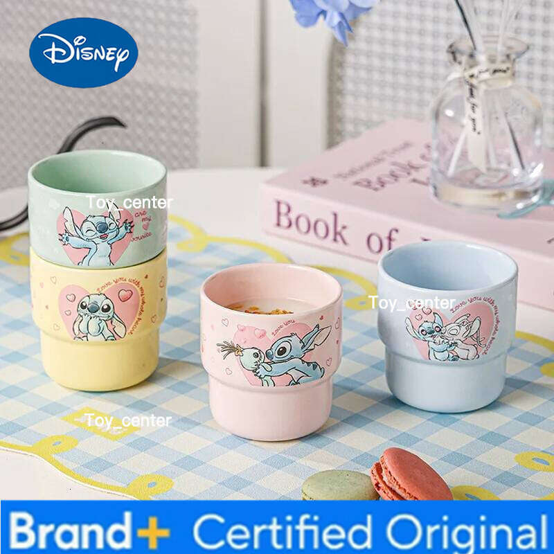 Disney Stitch Cartoon Anime Couples Mug Cute Ceramic Tea Coffee Printing Milk Cup Set Home Decoration Kawaii Gift for Girls H260205