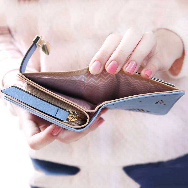 Women's PU Leather Wallet Purse Female Small Walet Portomonee Lady Short Money Bag Z260205