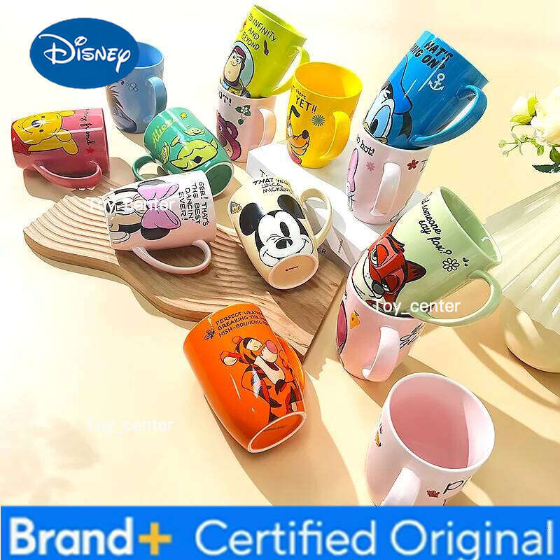 Disney Mickey Coffee Mug High-capacity Kawaii Travel Minnie Milk Cups and Mugs Korean Ceramic Cute Lotso Donald Daisy 530ml H2602051
