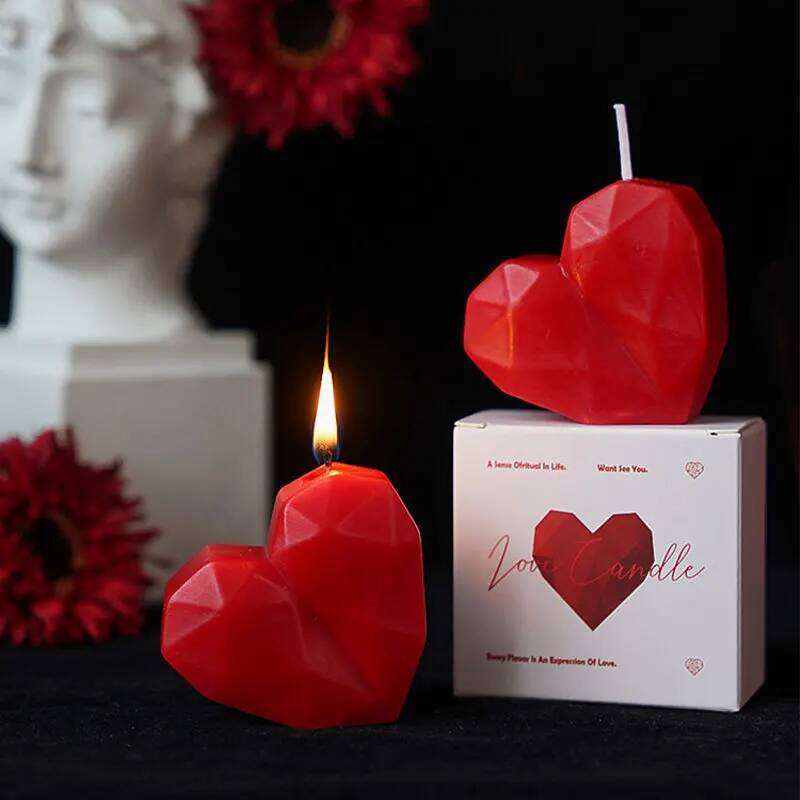 Red Heart-shaped Scented Candles with Box Aromatherapy Wax Love Irregular Candle Wedding Valentine's Day Gift Home Decoration S260204