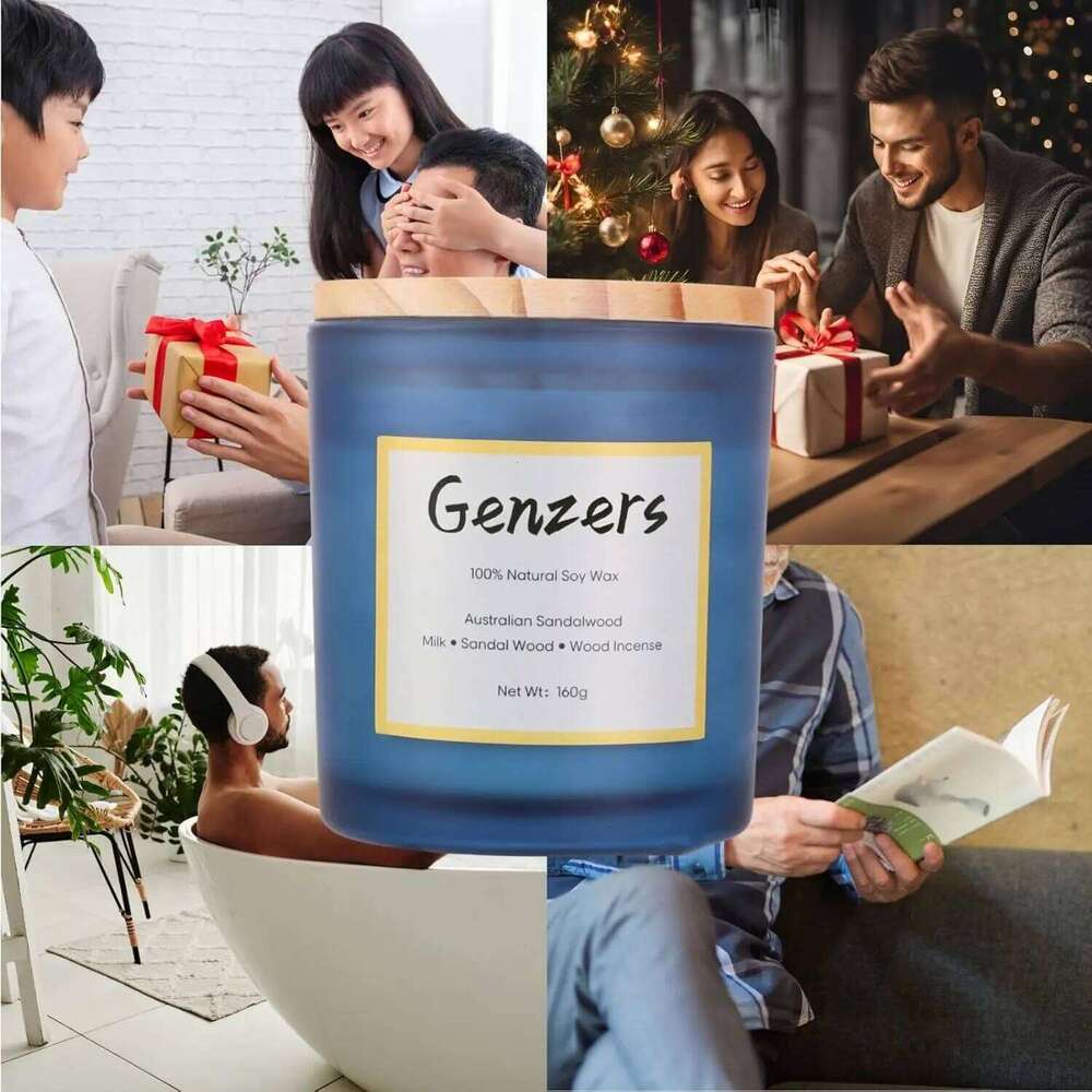 Australian Sandalwood Musk Scented Candle Spring Aromatherapy Home Fragrance 36 Hours Clean Burning Birthday Gift for Men H260205