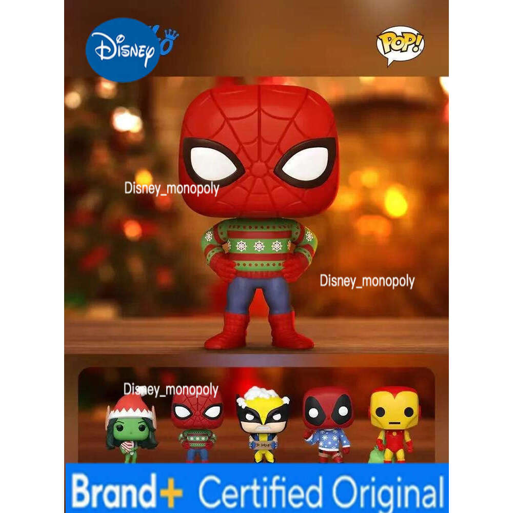 Disney Funko Pop Marvel Holiday Christmas Iron Man Spider-Man Deadpool Thanos Scarlet Witch Doll H260205