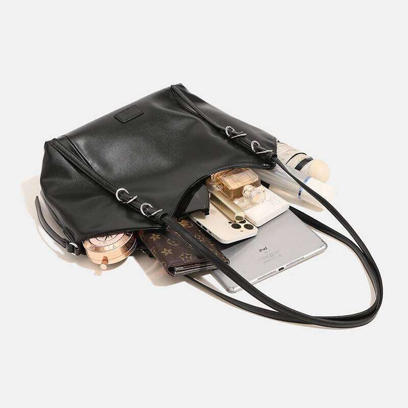 England StyleTote Bags For Women Luxury Designer Handbag Purse 2024 New In PU Button Decoration Large Capacity Underarm Shoulder Y260204