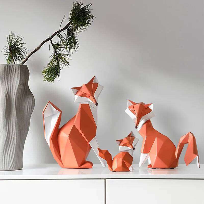 Fox Light Luxury Baubles Modern Simple Home Resin Crafts Room Animal Table Decoration S260204