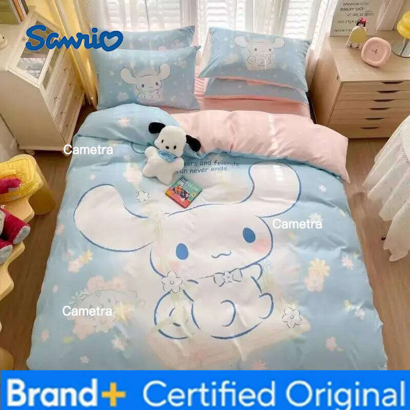 Sanrio Kuromi Children's Quilt Cover Bedding Cotton Cartoon Sheet Four-piece Set H2602051