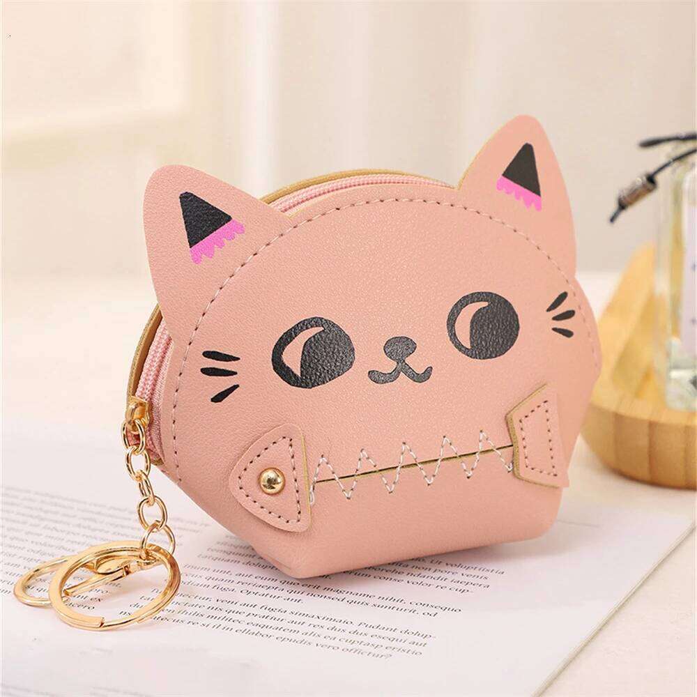 1pc AdorableCat Girl Leather Wallet Cover Cartoon Fresh Accordion Holder Large Capacity Coin Clip Stylish Card Bag Z260205