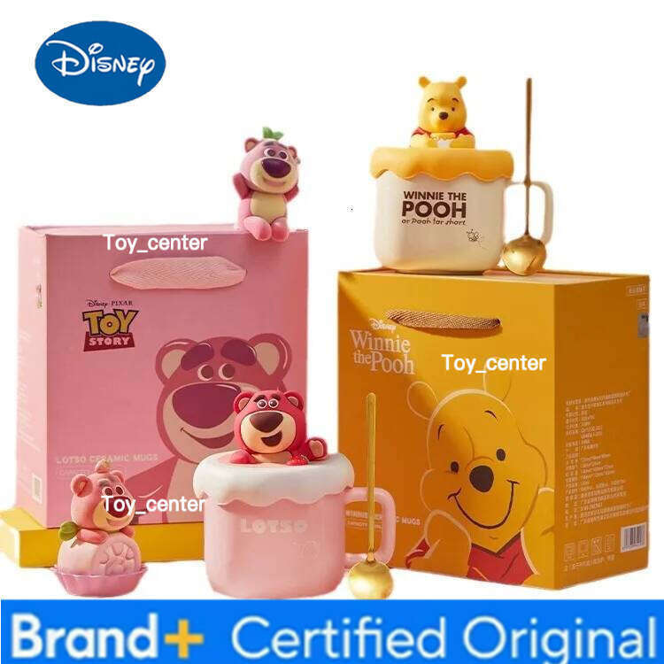 Disney Stitch Angel Mug Box 500ml Cartoon Spoon Ceramic Coffee Large Capacity Handle Water Cup Child Birthday Gift H260205