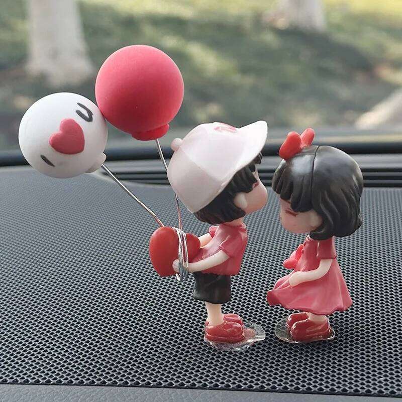 2pcs Couples For Car Ornament, Model, Cute Kiss, Balloon, Auto Interior Decoration, Dashboard Accessories Gifts S260204