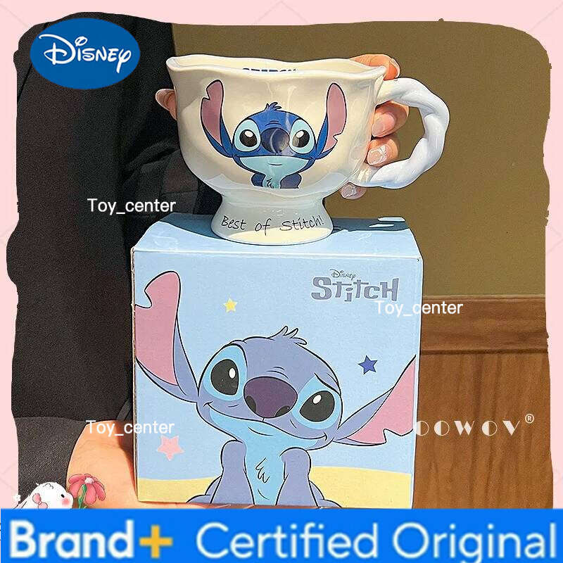 Disney 2025 New 350ml Shi Dizai Co-Branded Mug Ceramic Cute Couple High-Value Coffee Cup Birthday Christmas Gift H2602051