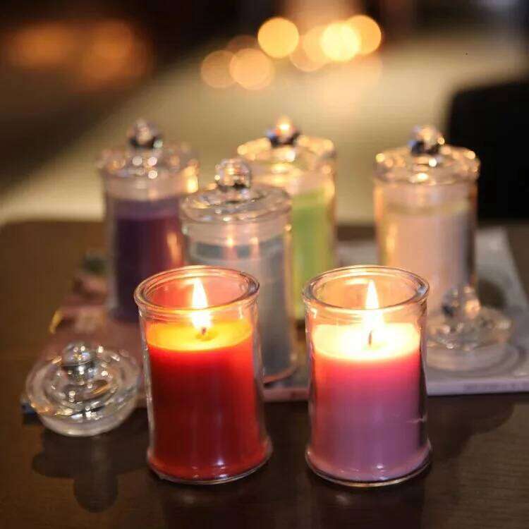 Aromatherapy Cover Eternal Life Flower Bedroom Decoration Candle Glass DIY Making Dustproof jar H260205