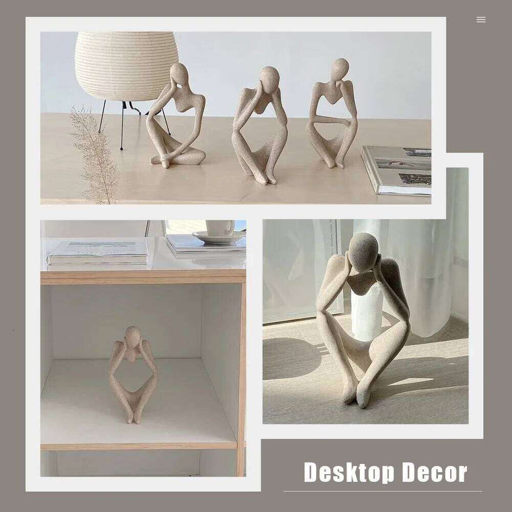 Sandstone Sculpture Abstract Art Decor for Home Office Desktop Exquisite Craftsmanship Living Room Bedroom Party Decoration S260204