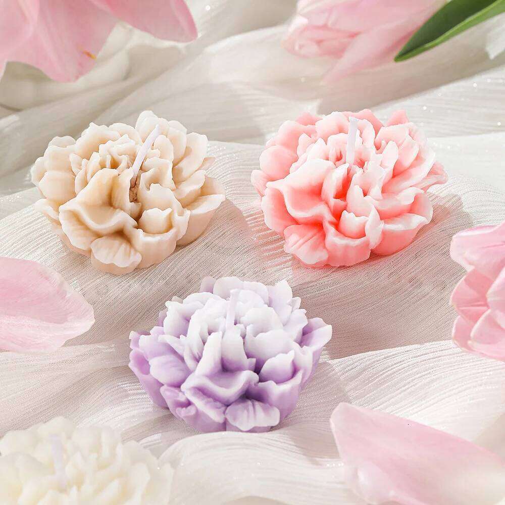 Mother's carnation flower-shaped handmade soybean scented Valentine's Day girl's companion gift flower candle S260204
