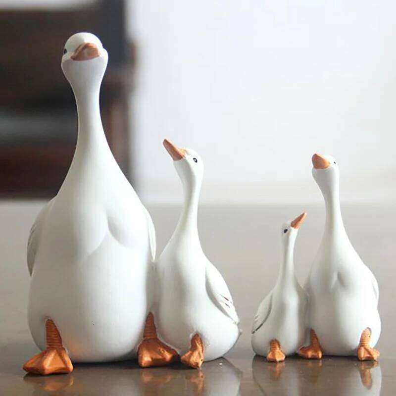 Crafts Perfect Resin Statue Mother And Son Duck Decor For Cabinet Living Room S260204