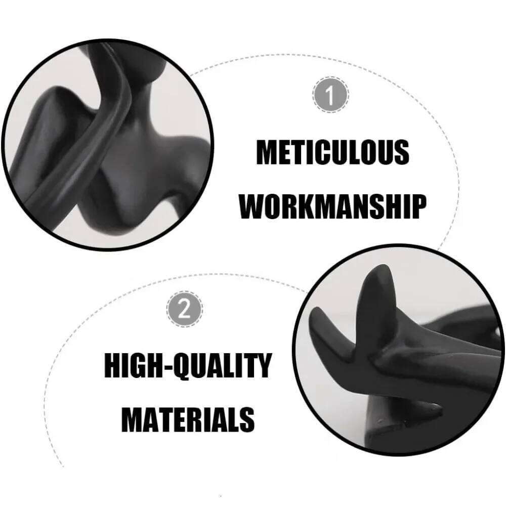 Decorations for Home Living Room Office Mini Thinker Sculpture Ornaments Resin Black Modern Abstract Sculptures Desktop S260204