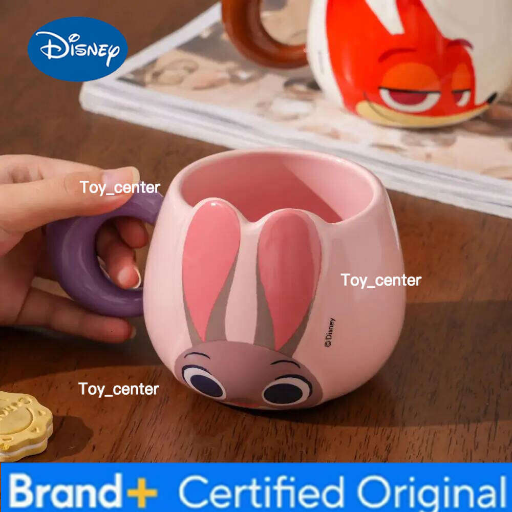 Disney Kawaii Zootopia 2 Anime Hobby Judy Hopps Nick Wilde Cartoon Ceramic Shaped Cup Household Mug Birthday Gift H260205