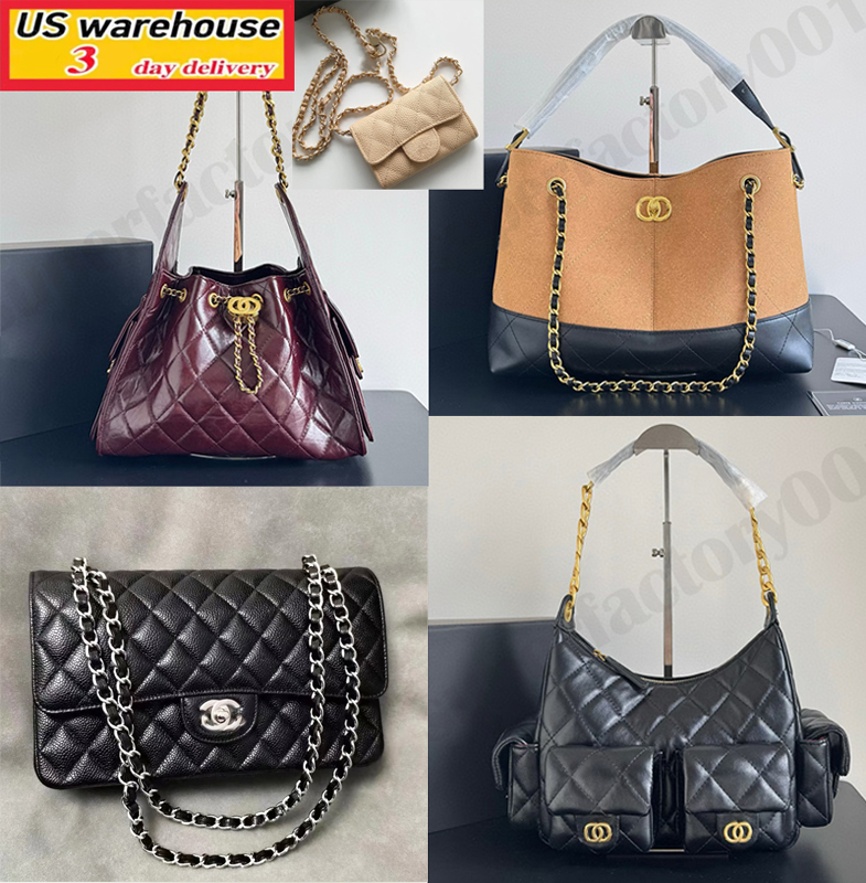 10A high quality cf 25bag NEW luxury designer bag 22 25 caviar sheepskin diamond grid chain capacity bucket hand-held single shoulder bag tote bag crossbody bag women