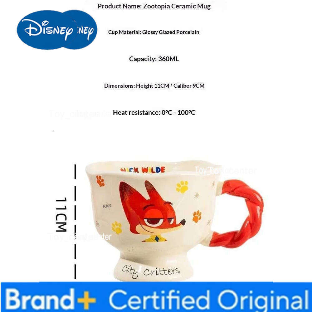 Disney Zootopia Judith Nick Mug Women'S New Cartoon High Beauty Office Coffee Cup Couple'S Holiday Birthday Gift H260205