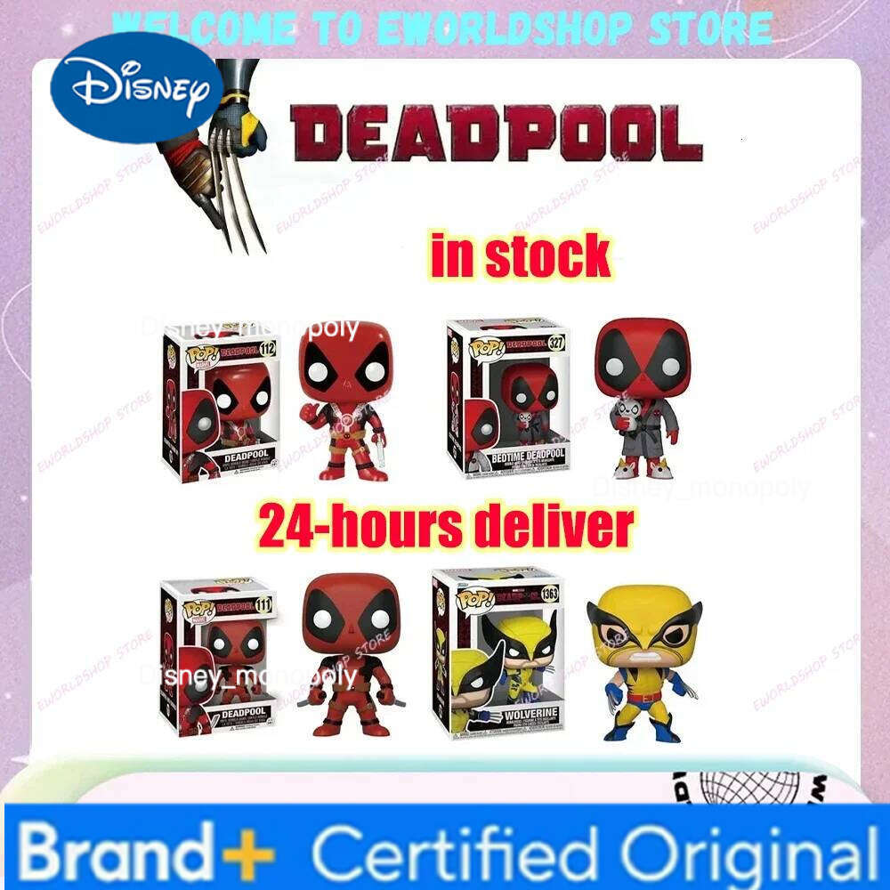 Disney & Wolverine Pop Anime Cute Decoration Ornaments Action Figure Deadpool Figurine Toys Christmas Gifts H260205
