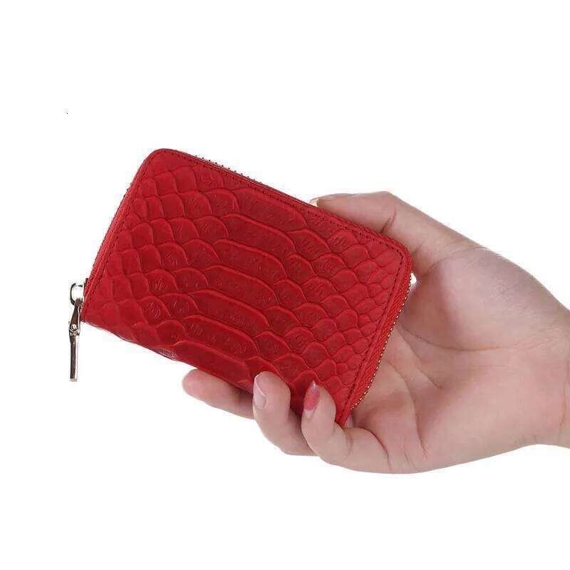Fashion women credit holder genuine leather serpentine lady small wallet organizer card case Z260205