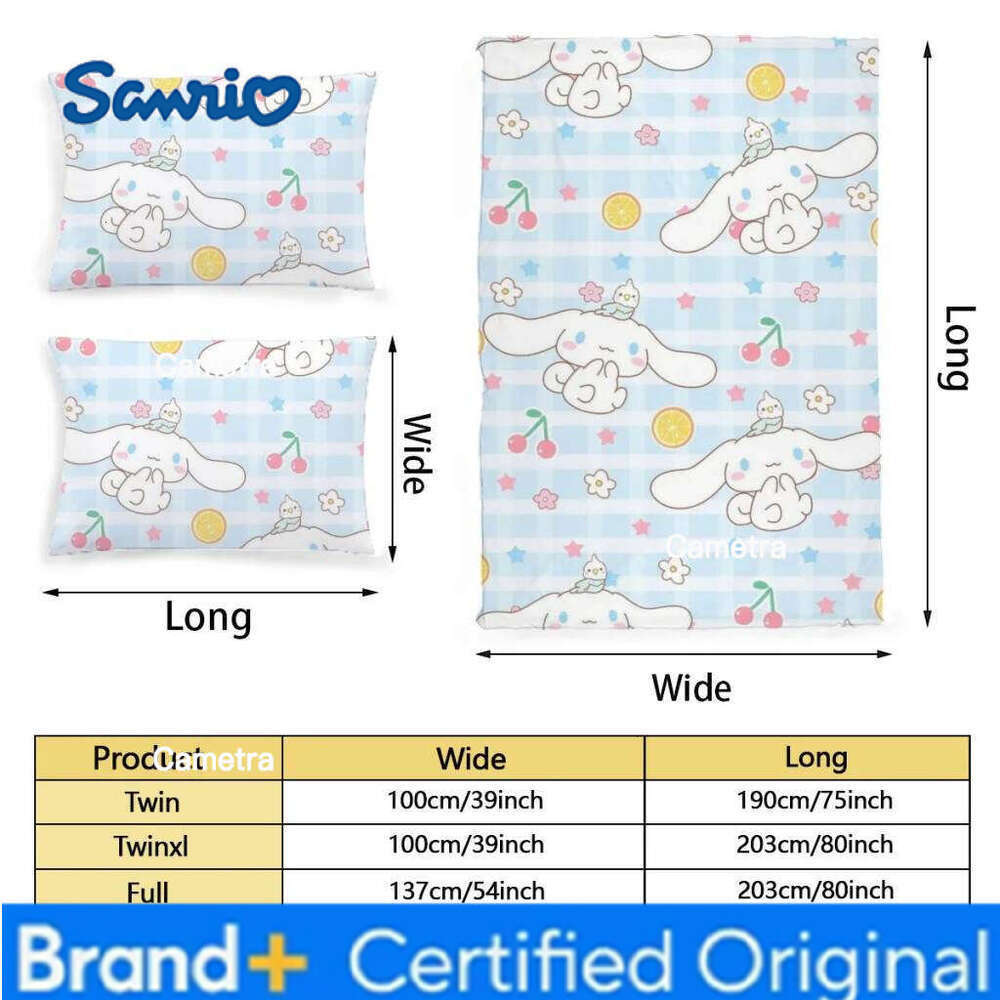 Sanrio Cinnamoroll Bed Sheets Set Comforter Quilt Cover Duvets Single Bedding H260205