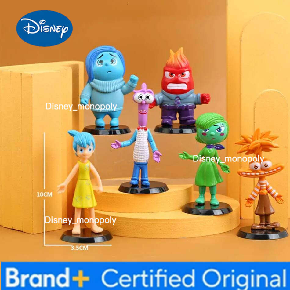 Disney 5/6 pcs Inside Out 2 Anime Joy Sadness Angry Figure Fear Disgust Kit Collection Model Toy Kids Gifts In Stock H260205