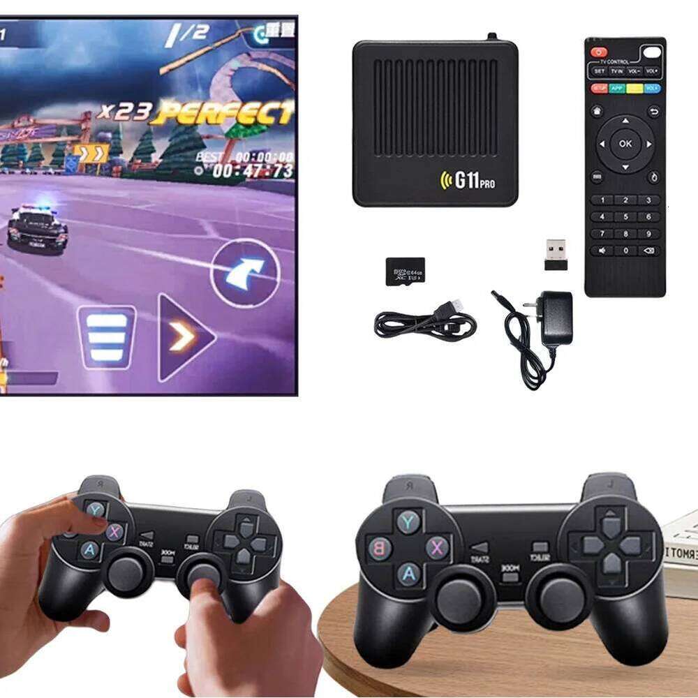 G11 Pro Retro Home Ultra Low Latency HD Video Game Console 4K HDMI-Compatible Output with 2.4G Wireless Dual Controllers H260205