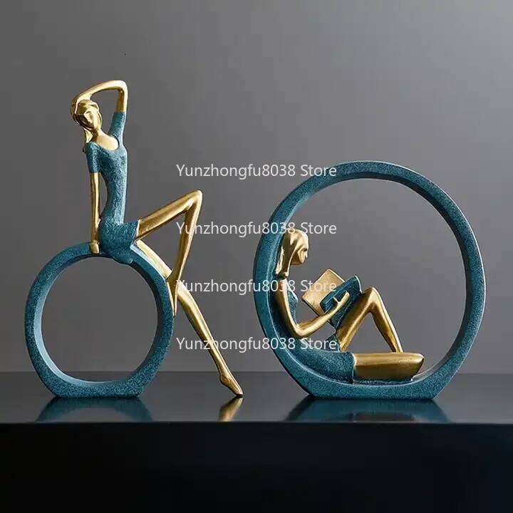 Home Decoration Reading Luxury Living Room Dining Table Ornament Resin Crafts Abstract Statue Office Desktop Accessories S260204