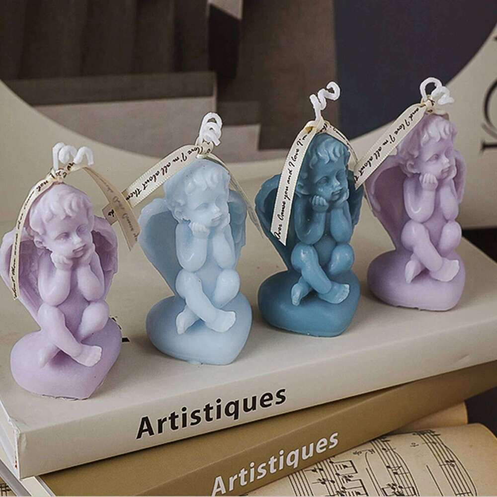 1Pc Angel Scented Candle - Handmade Rose/Berlin Girl Fragrance, Desktop Ornament Home Decor Bulk Birthday Party Favor S260204