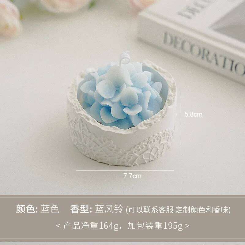 Simulated Hydrangea Scented Candle, Handcrafted Wax, Souvenir Gift, Indoor Light-scented Decorative Cup Wax S260204
