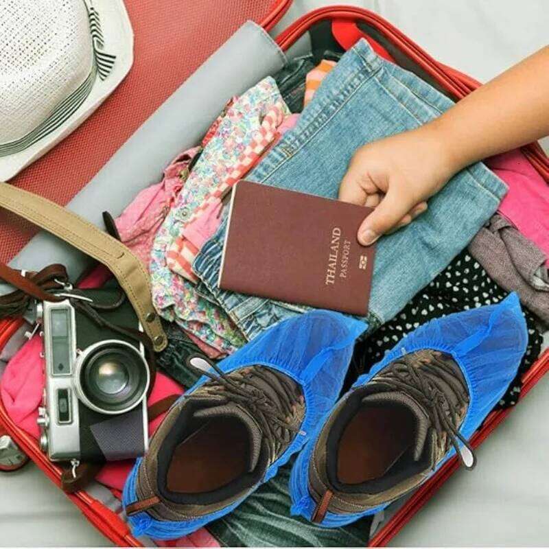 Covers Household Non-woven Shoe Waterproof Slip Resistant Booties Cover Travel Hotel Disposable Dust Shoes S260204