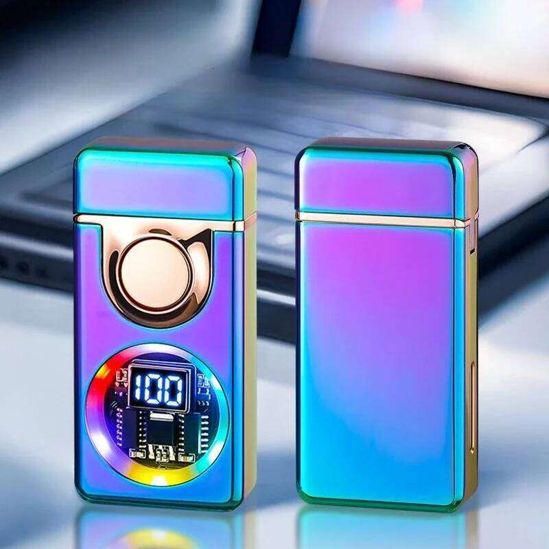 2025 New Voice Controlled Ignition Gas Lighter Color Light Battery Display Open Switching Jet Fire USB Electric Lighters S260207
