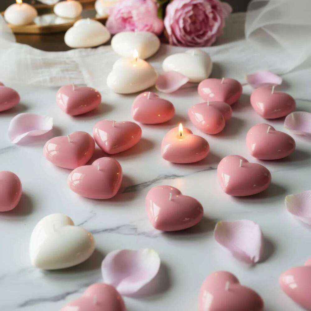 1/4/8pcs Heart Shape Scented Candles Set Valentine's Day, Wedding Party Decor, Romantic Gift for Couple & Friends S260204