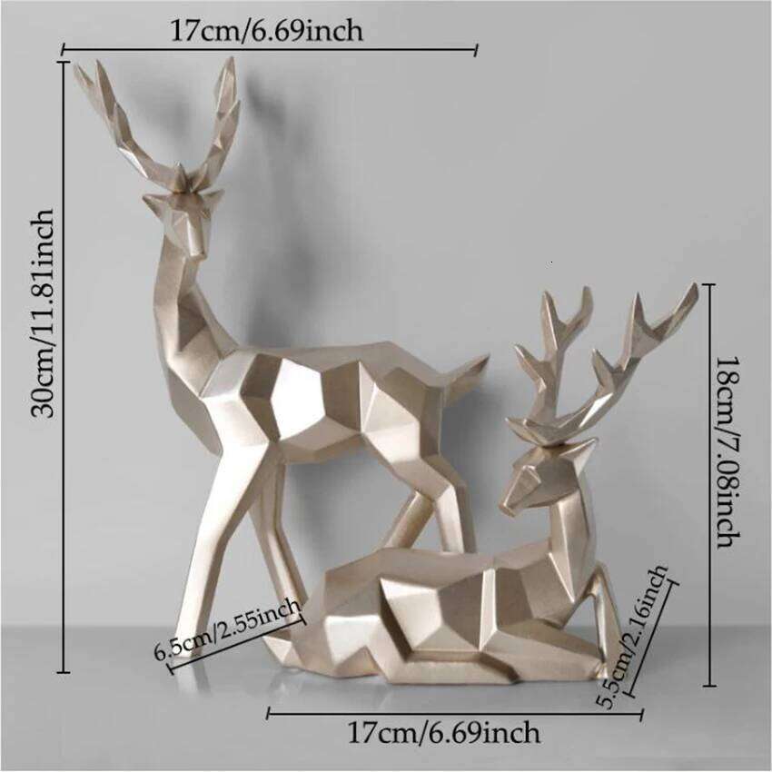 Resin Deer Statue Figurines Reindeer Sculpture White Deers Decor Office Home Living Room Decoration Tabletop S260204