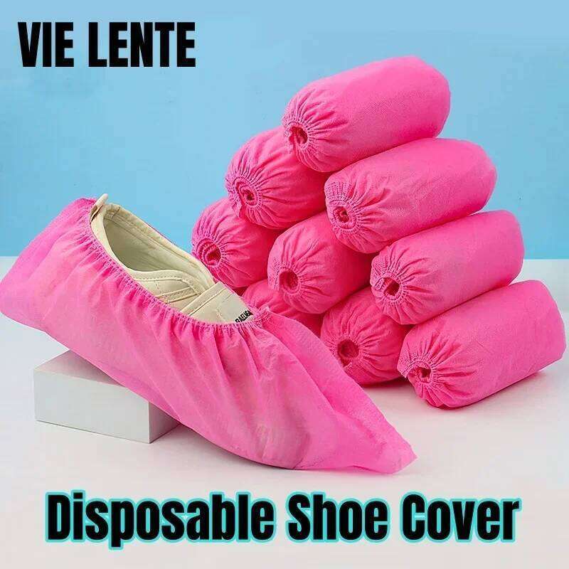 Disposable 100 Count Foot Booties Coverings Non Slip Shoe & Boot Covers for Indoor Outdoor Home Workplace S260204 9ac
