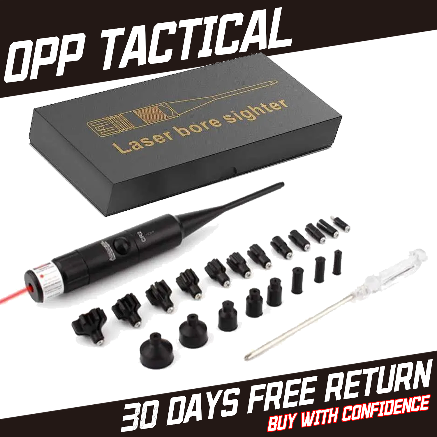 Rechargeable Bore Sight Kit Professional Red Laser Boresighter with 32 Adapters