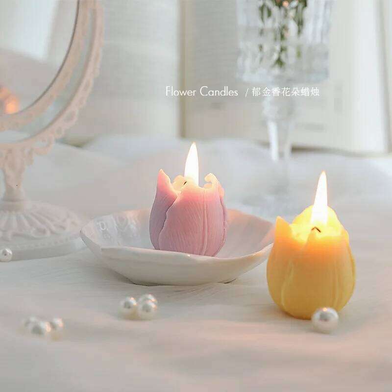 Tulip Scented Handmade Birthday Gifts Decorative Ornaments Flower Shaped Candles S260204