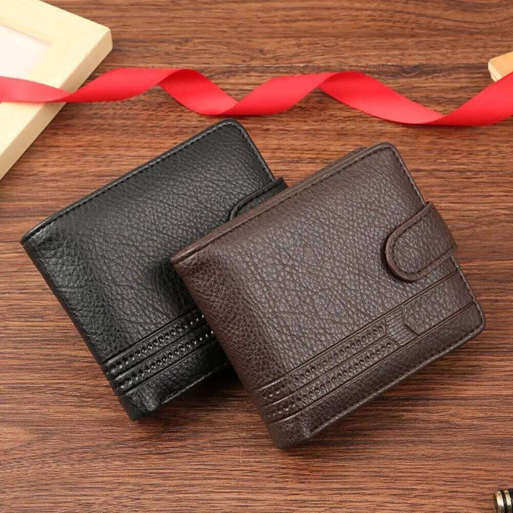 Fashion PU Leather Mens Short Wallet Folding Multi-card Bag Card Holder Men Z260205