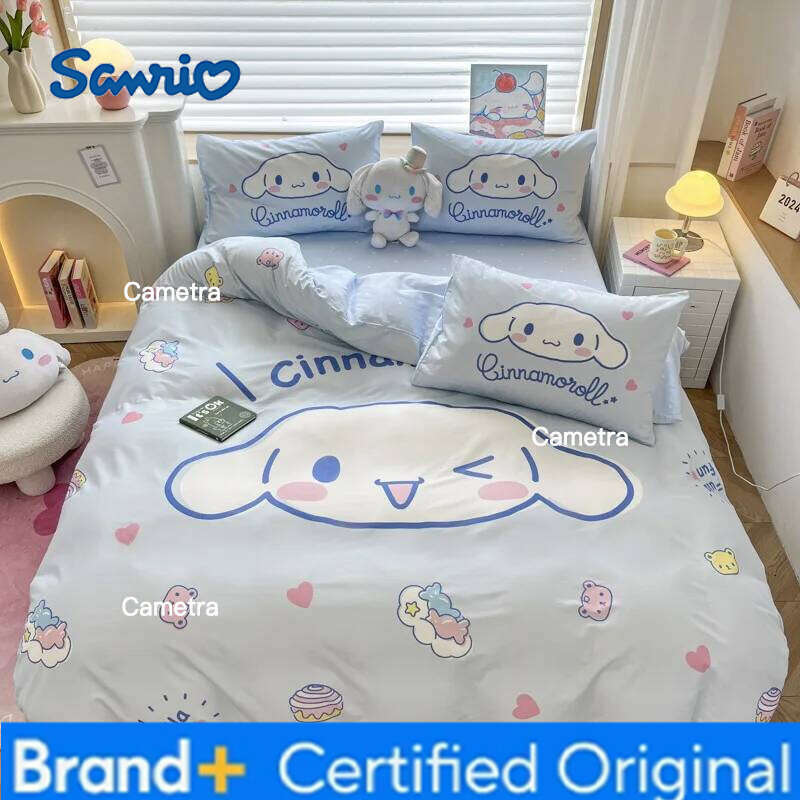 Sanrio New Creative Cartoon Merchandise Duvet Cover Merry Christmas Bedding Set Queen King Full Size Holiday Bedroom Teens Women H260205