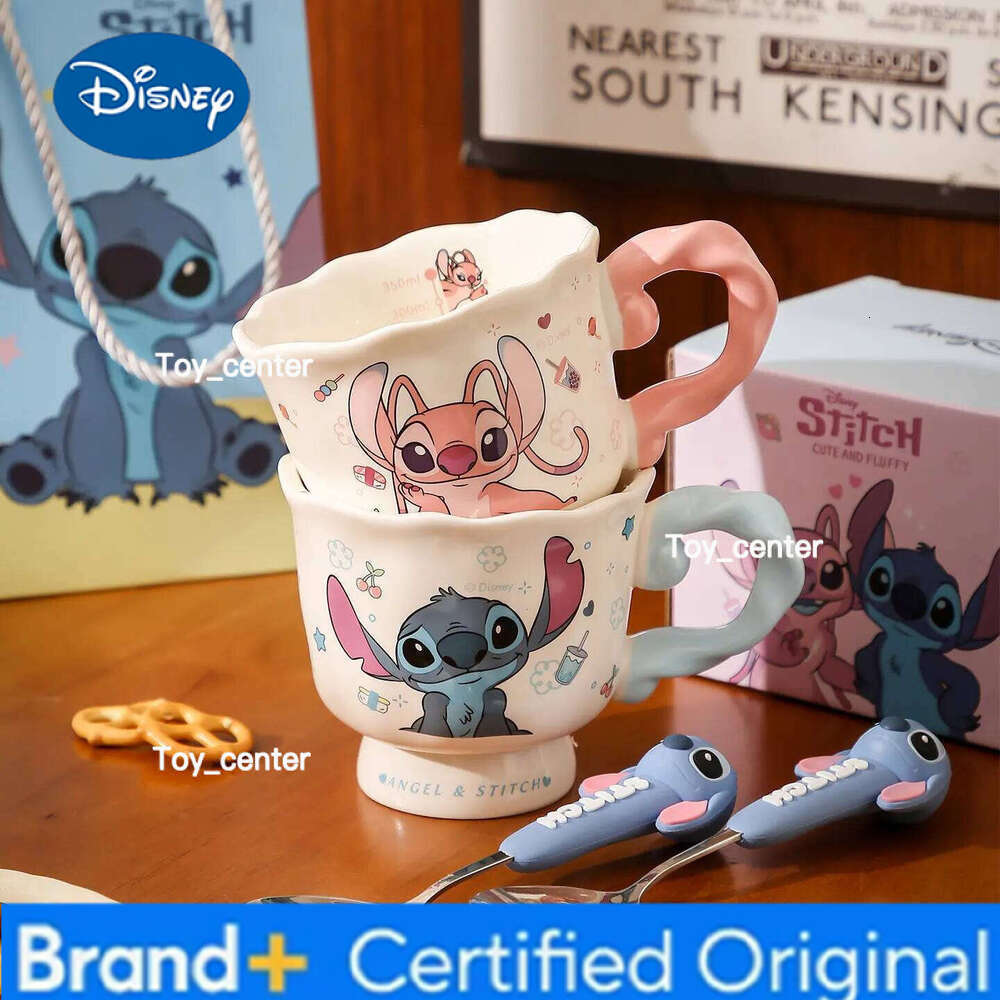 Disney Stitch Couple Coffee Female Office Cute Ceramic Cups Home Tea Drinking Cup Exquisite Valentine's Gift H260205